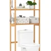 3-stufiger Toilettenregal Bambus in Hellbraun