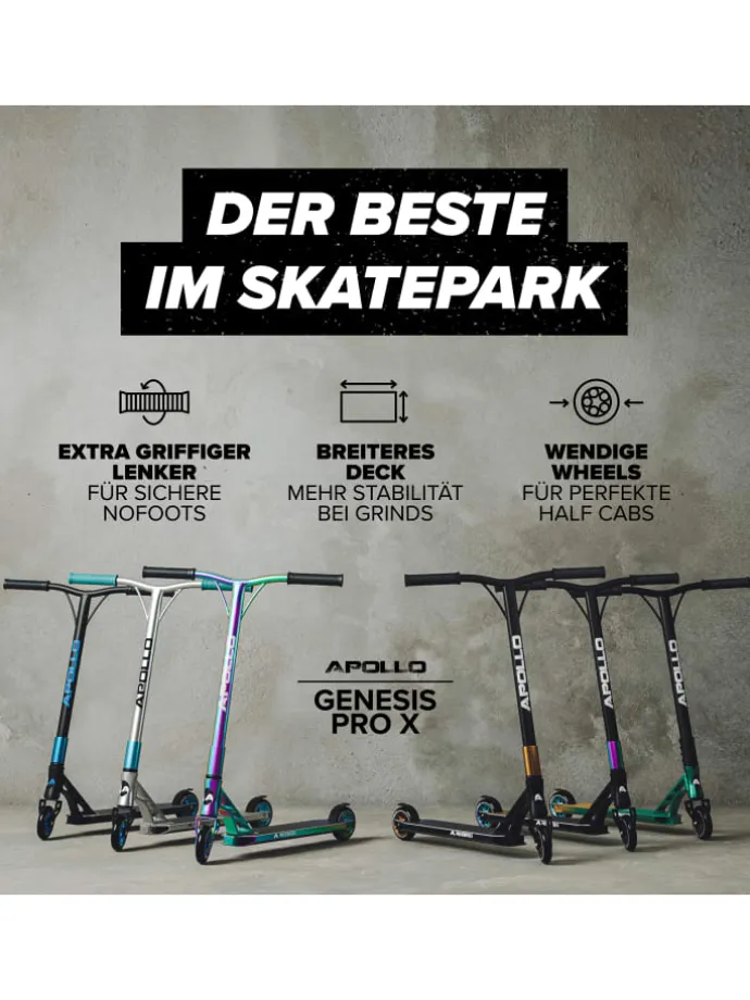Stunt Scooter " Genesis Pro X - Türkis/Gold " in türkis/gold