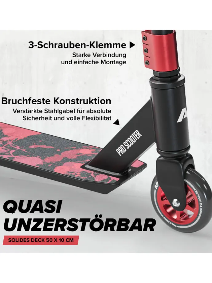 Stunt Scooter Freestyle " Genius Pro 4.0 " in rot