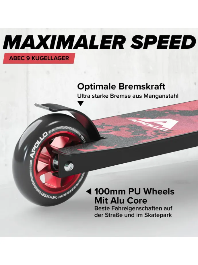 Stunt Scooter Freestyle " Genius Pro 4.0 " in rot