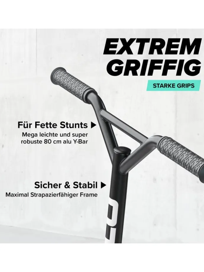 Stunt Scooter Freestyle " Genius Pro 4.0 " in schwarz/grün