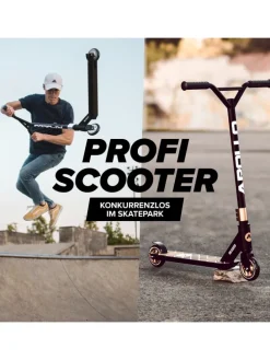 Stunt Scooter Freestyle " Genius Pro 4.0 " in schwarz/gold
