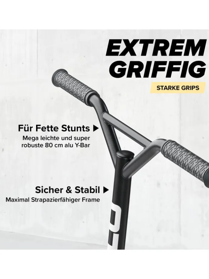 Stunt Scooter Freestyle " Genius Pro 4.0 " in schwarz/gold