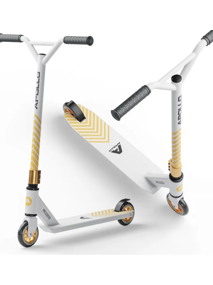 Stunt Scooter Freestyle " Genius Pro 4.0 " in weiß/gold