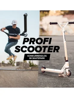 Stunt Scooter Freestyle " Genius Pro 4.0 " in weiß/gold