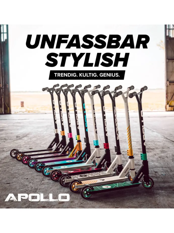 Stunt Scooter Freestyle " Genius Pro 4.0 " in weiß/gold