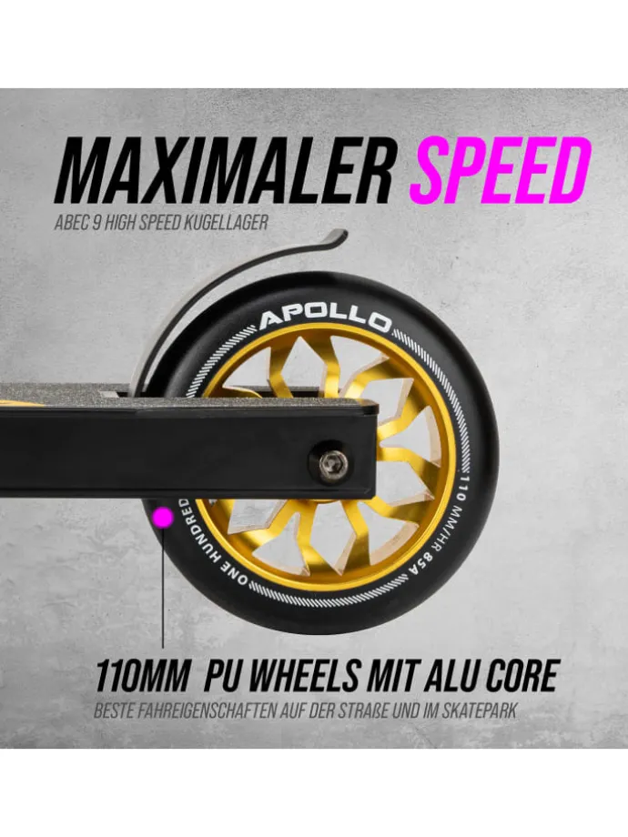 Stunt Scooter Kinder " Hawk " in Black/Gold