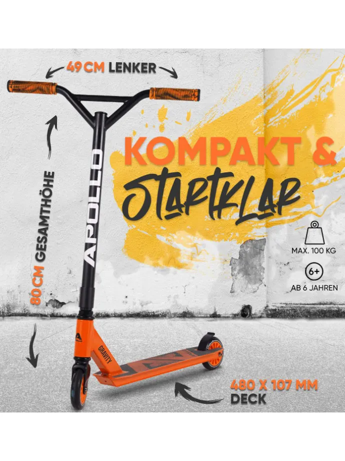 Stuntscooter Kinder " Gravity " in Orange