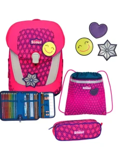 Sunny II Neon Safety Schulranzen-Set 4-teilig in pink glow