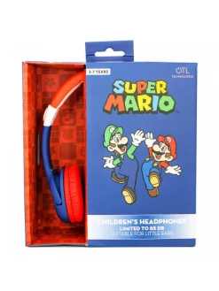 Super Mario kabelgebundene Kopfhörer für Kinder zwischen in Blau-Rot