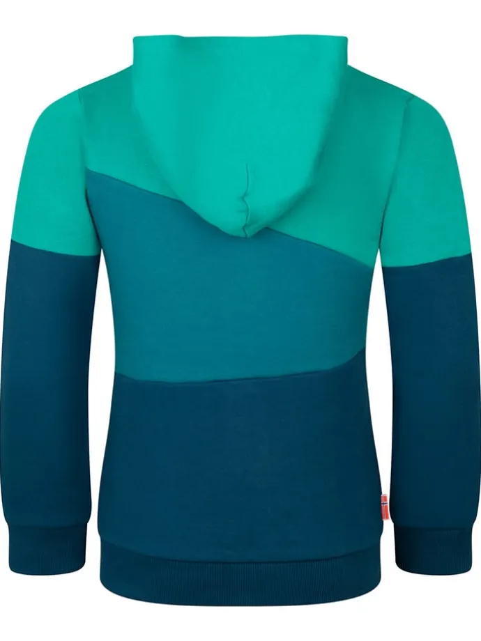Sweatjacke "Alesund" in Hellblau/ Dunkelblau/ Orange
