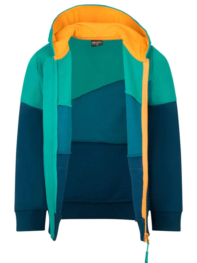 Sweatjacke "Alesund" in Hellblau/ Dunkelblau/ Orange