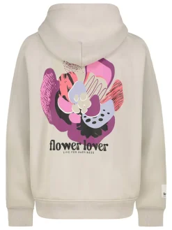 Sweatjacke in Creme