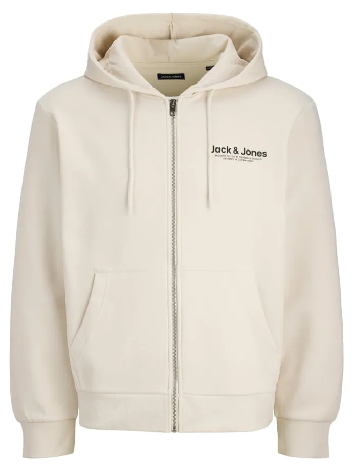 Sweatjacke in Creme