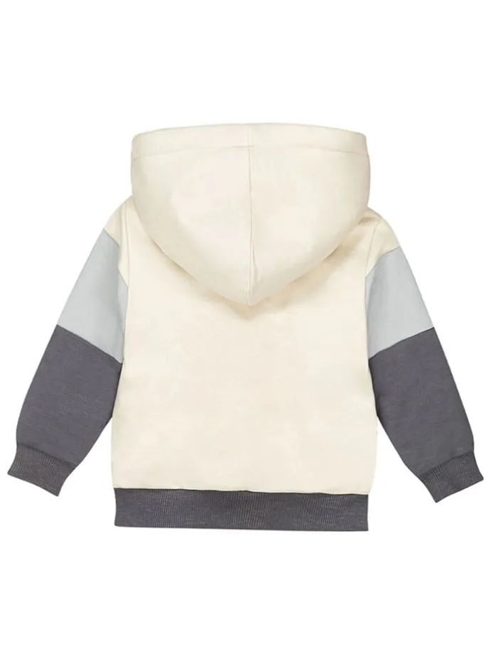 Sweatjacke in Creme/ Grau