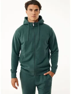 Sweatjacke in Dunkelgrün