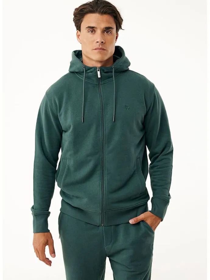 Sweatjacke in Dunkelgrün