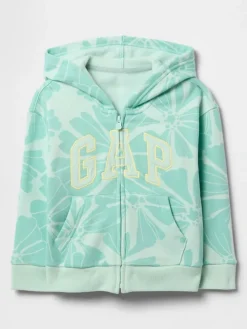 Sweatjacke in Hellblau/ Grün