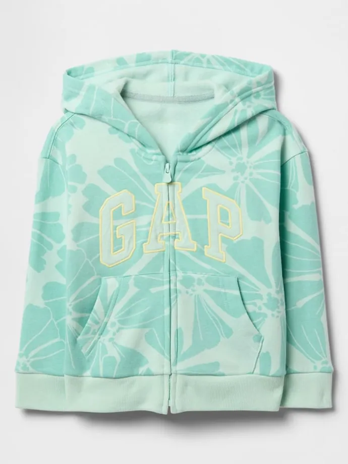 Sweatjacke in Hellblau/ Grün
