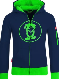 Sweatjacke "Sortland" in Dunkelblau/ Grün