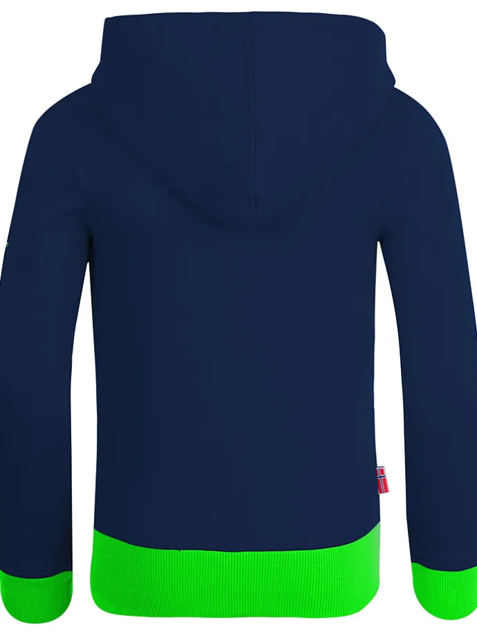 Sweatjacke "Sortland" in Dunkelblau/ Grün
