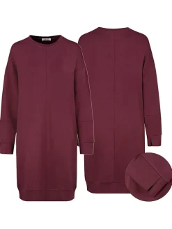 Sweatkleid in Bordeaux