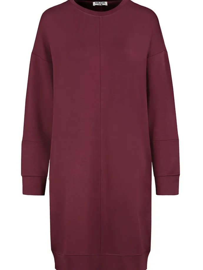Sweatkleid in Bordeaux