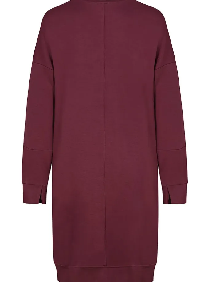 Sweatkleid in Bordeaux
