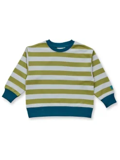 Sweatshirt "Dari" in Oliv/ Hellgrau