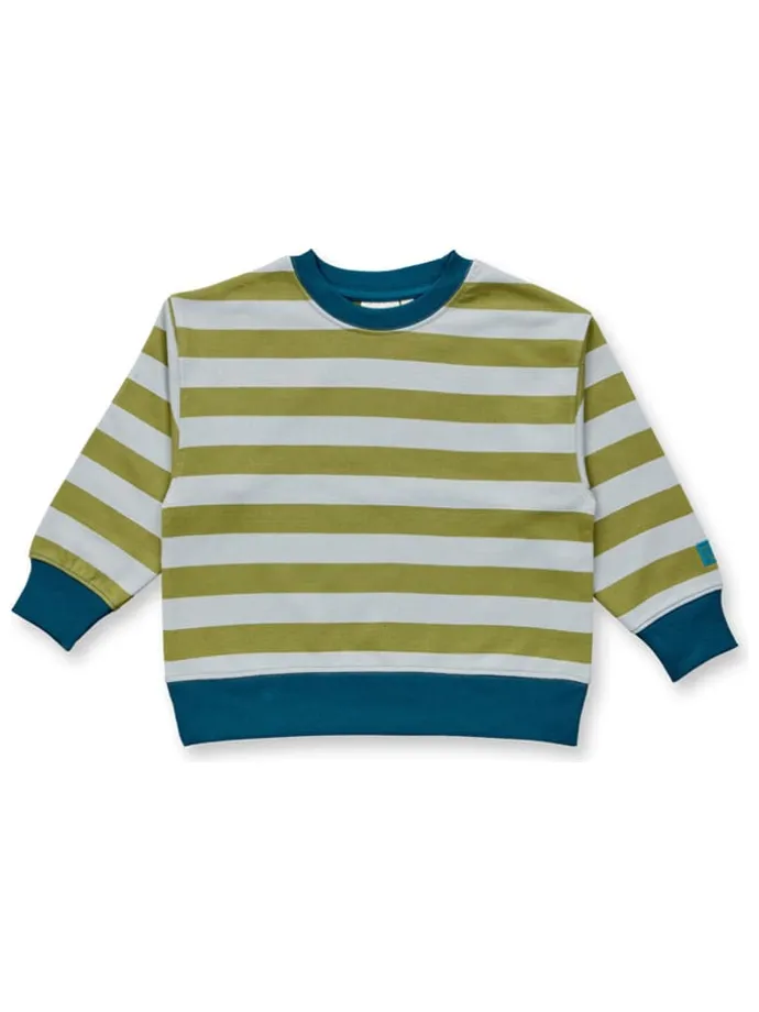 Sweatshirt "Dari" in Oliv/ Hellgrau