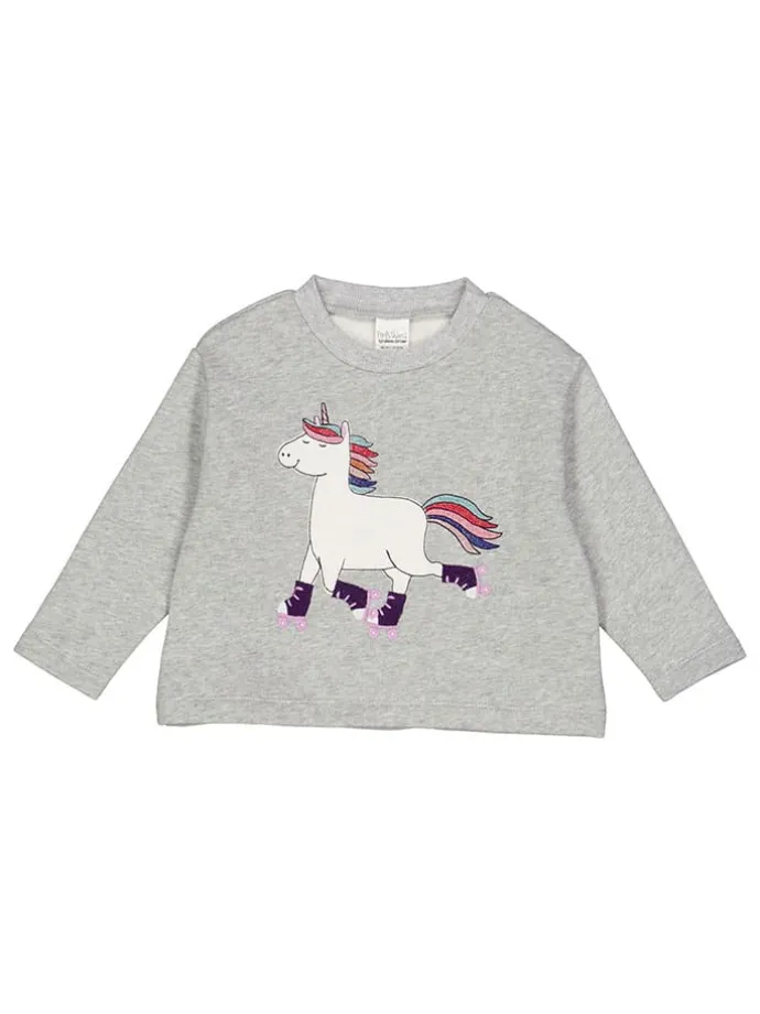 Sweatshirt "Hello unicorn" in Grau