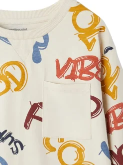 Sweatshirt in Creme/ Bunt