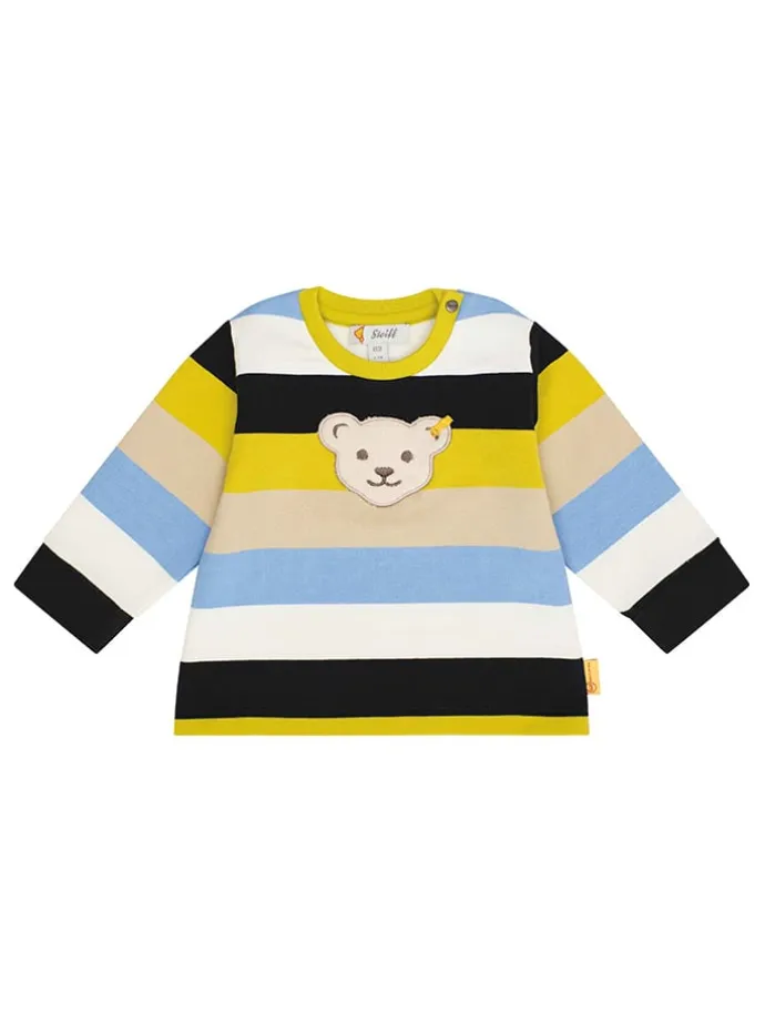 Sweatshirt in Hellblau/ Gelb/ Creme
