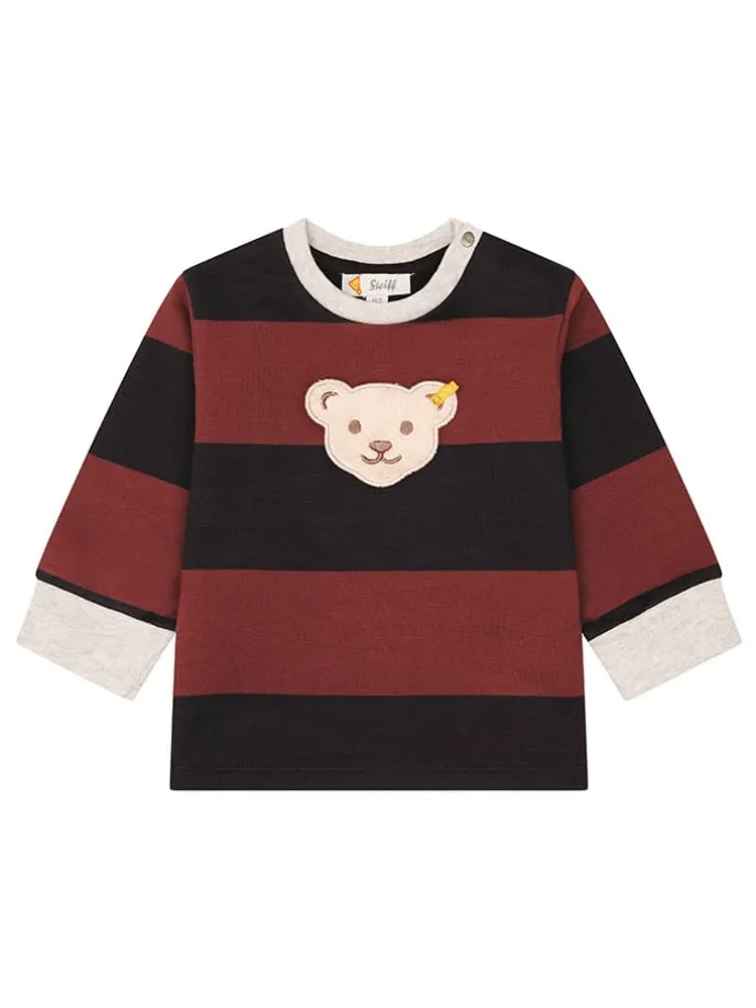 Sweatshirt in Schwarz/ Bordeaux