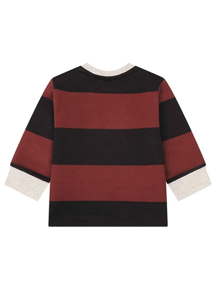 Sweatshirt in Schwarz/ Bordeaux
