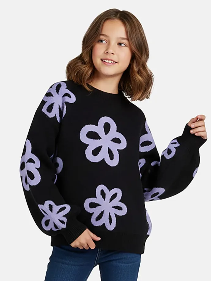 Sweatshirt in Schwarz/ Lila