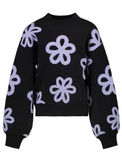 Sweatshirt in Schwarz/ Lila