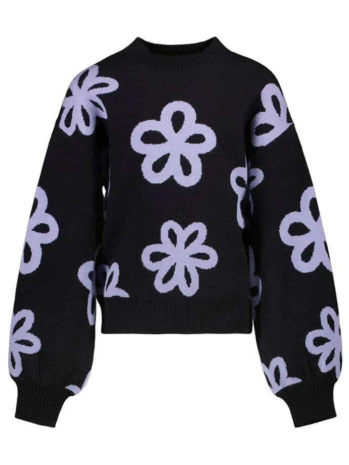 Sweatshirt in Schwarz/ Lila