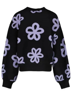 Sweatshirt in Schwarz/ Lila