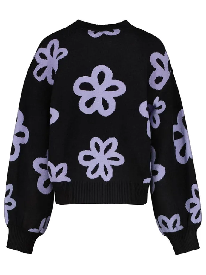 Sweatshirt in Schwarz/ Lila