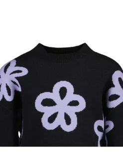 Sweatshirt in Schwarz/ Lila