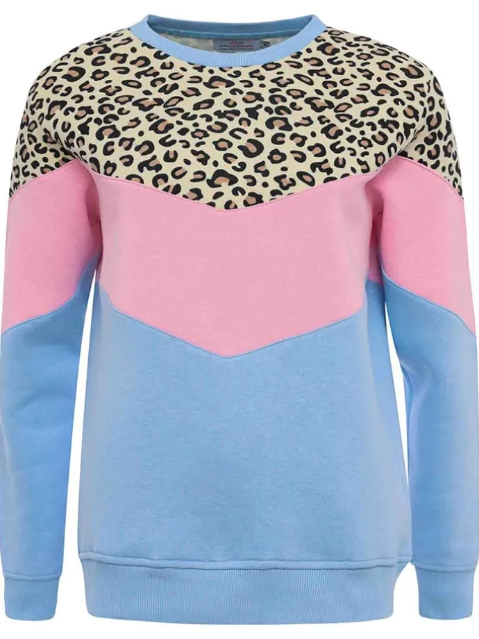 Sweatshirt "Konny" in Hellblau/ Rosa
