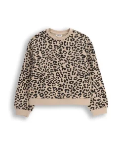 Sweatshirt ohne Reißverschluss in beige