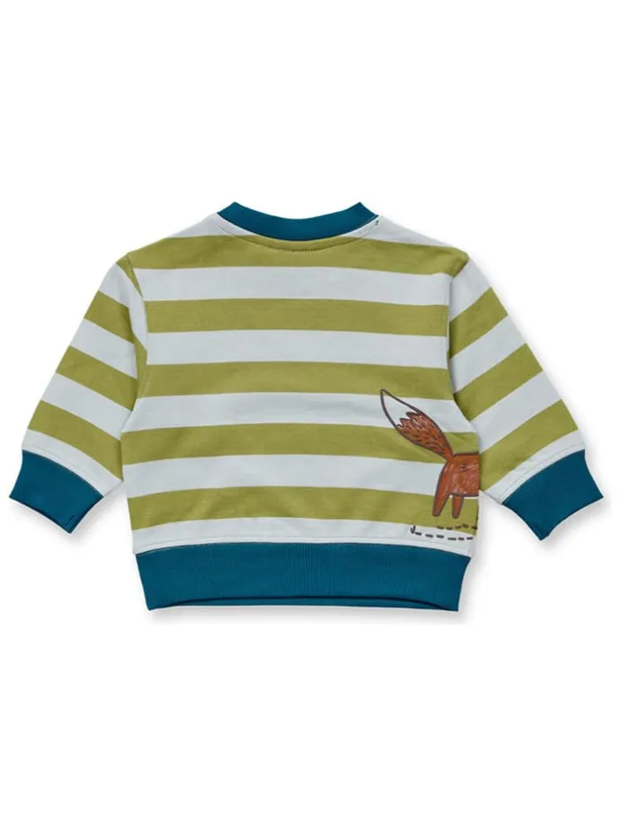 Sweatshirt "Siam" in Oliv/ Blau