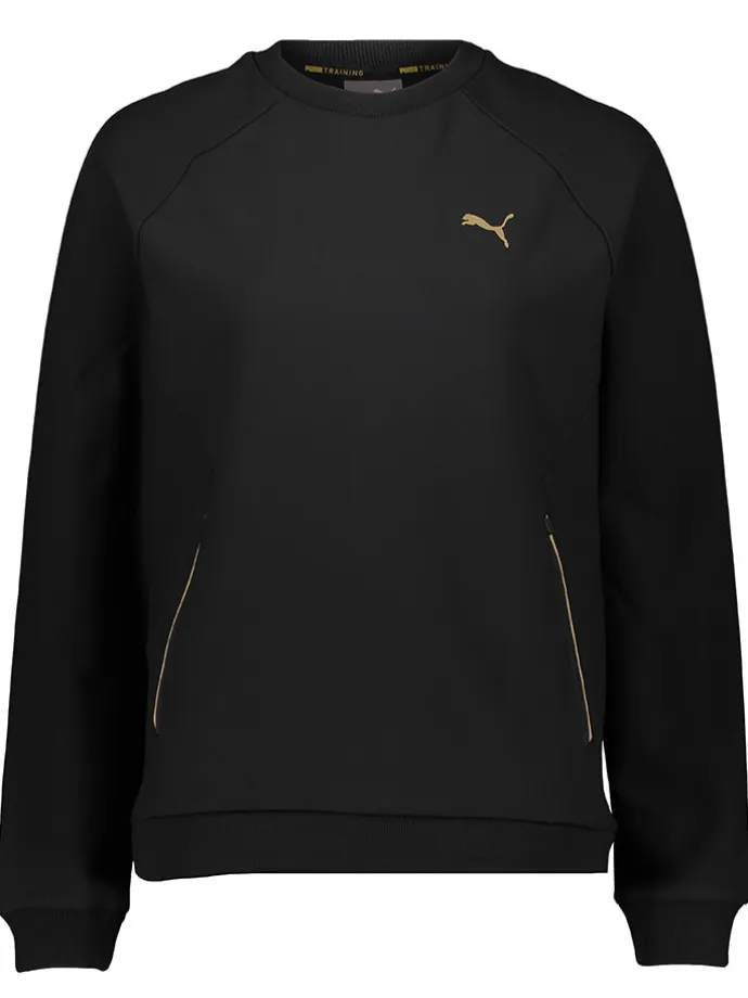 Sweatshirt "V-Gold" in Schwarz