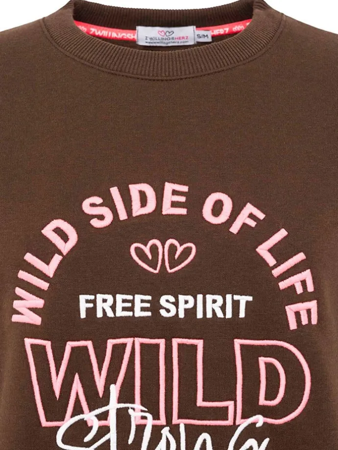 Sweatshirt "Wild Side" in Braun