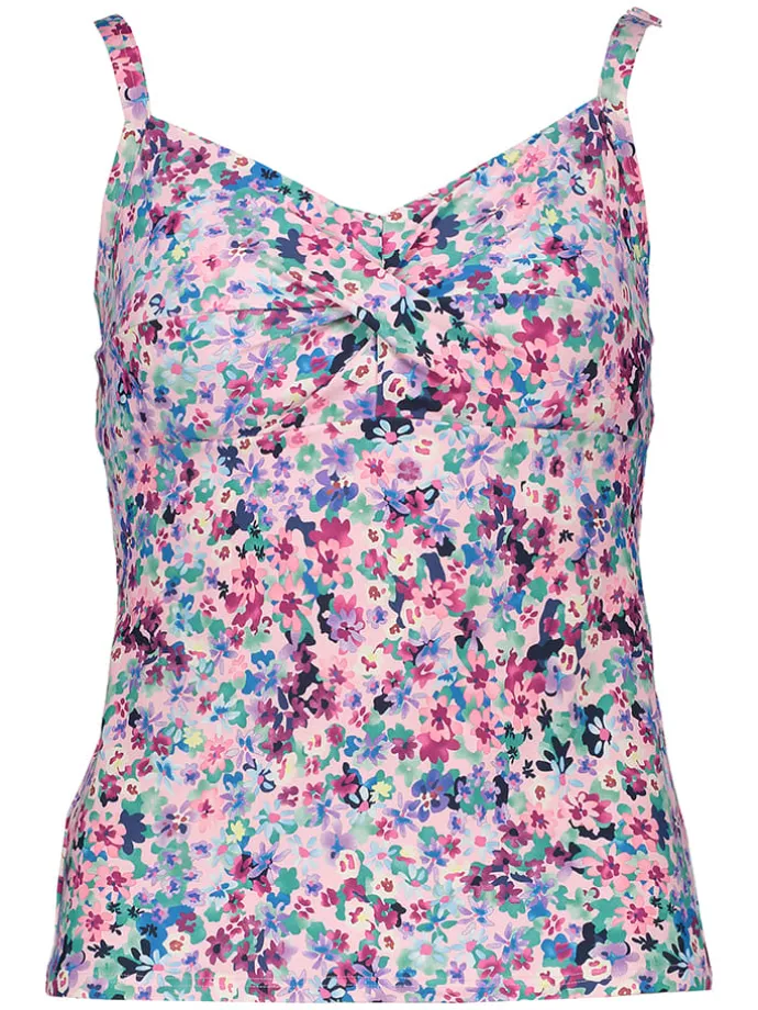 Tankini-Oberteil "Scatter" in Rosa/ Blau