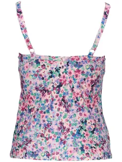 Tankini-Oberteil "Scatter" in Rosa/ Blau