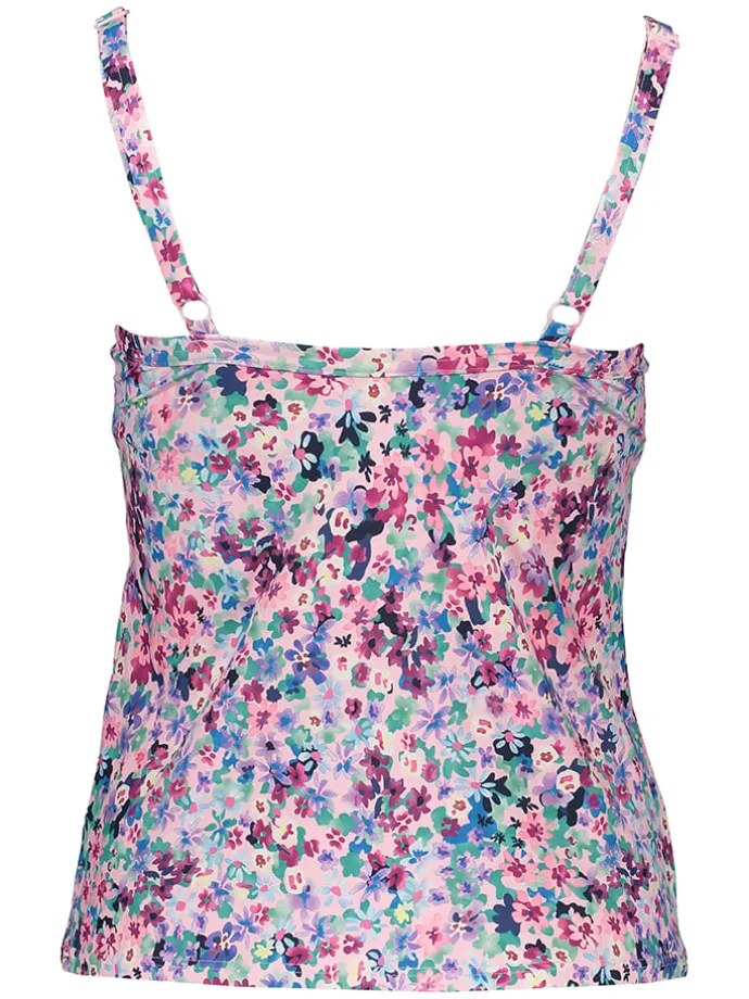 Tankini-Oberteil "Scatter" in Rosa/ Blau
