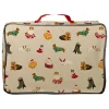 Tasche "Woofing Christmas" in Beige/ Rot - (B)36 x (H)25 x (T)11 cm
